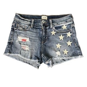 Sneak Peak womens mini mid rise distressed shorts